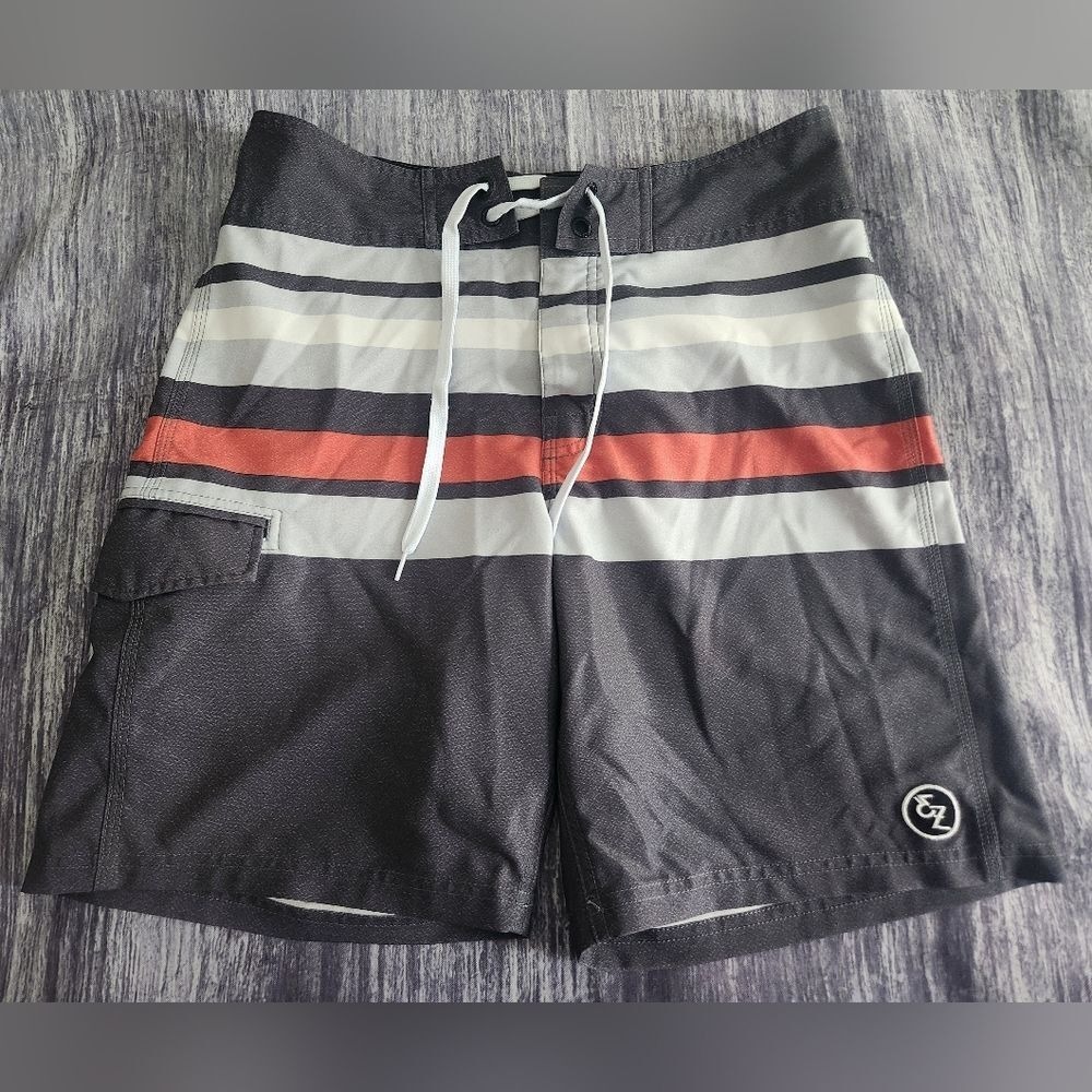 Ezekiel‎ Board Shorts Swim Trunks Size 30 Stripe Cargo Pocket